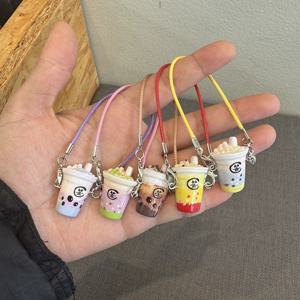 라부부 인형 펜던트 인형의 집 미니 시뮬레이션 밀크티 컵 (라부부 액세서리용) DIY 장난감 (라부부 드레스업 액세서리용)