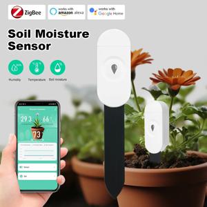 Zigbee 토양 수분 센서 모니터 식물 수분 습도 온도 테스터 센서 App 음성 제어 Google 홈 Alexa