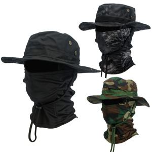 2 개/대 넓은 챙 모자 Balaclava 혼합 세트 남자 선 스크린 Boonie 모자 야외 하이킹 캠핑 낚시 모자 태양 모자 어부 모자