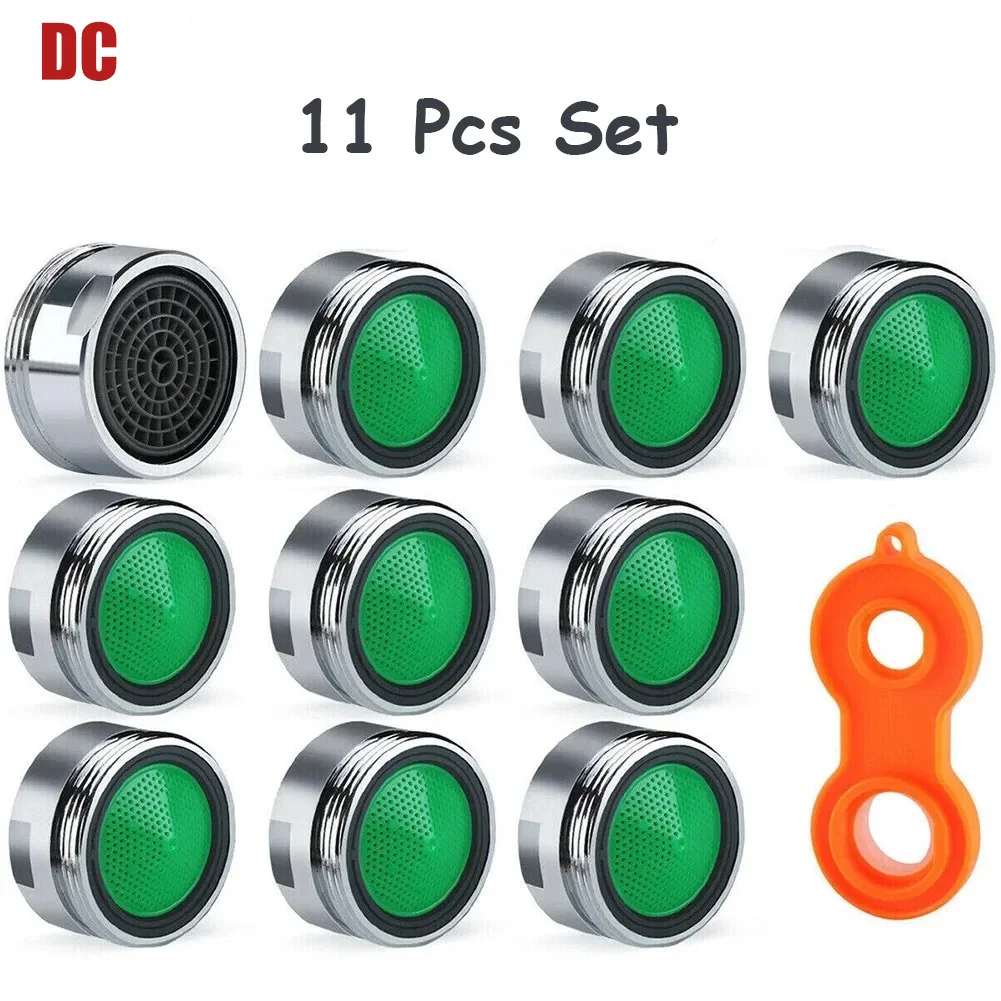 Rafford 11Pc 세트 물 절약 수도꼭지 통풍기 교체 가능한 필터 혼합 노즐 M24 24mm 스레드 욕실 수도꼭지 버블러 액세서리