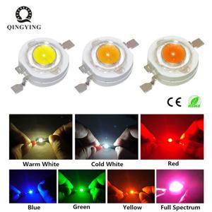 10pcs 1W 3W 높은 전원 LED 발광 다이오드 LED 칩 SMD 따뜻한 흰색 빨간색 녹색 파란색 노란색 스포트라이트 통 램프 전구