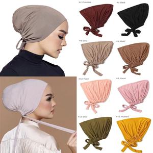 새로운 소프트 모달 이슬람 터번 모자 내부 Hijab 모자 이슬람 Underscarf 보닛 인도 모자 여성 Headwrap Turbante Mujer