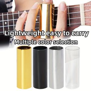 1Pc 60MM 기타 슬라이드 바 기타 우쿨렐레 현악기 용 스테인레스 스틸 금속/아크릴 핑거 슬라이드 기타 액세서리