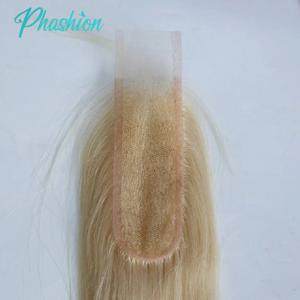 Phashion Kim K 여성용 블론드 스위스 HD 투명 레이스 클로저 613, 스트레이트 바디 웨이브, 깊은 부분 브라질 레미 인모, 2x6