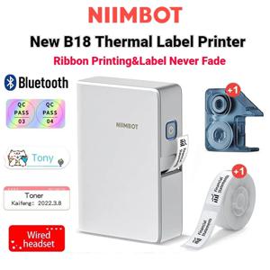 무선 휴대용 컬러 라벨 프린터, NIIMBOT B18 열전사 기술, 리본 인쇄, 멀티 컬러 인쇄