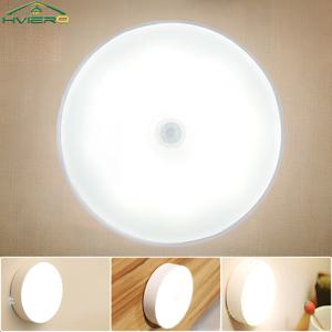 무선 야간 조명 모션 센서 침실 8LED 감지기 벽 장식 라운드 램프 룸 계단 옷장 침대 옆 옷장 전구