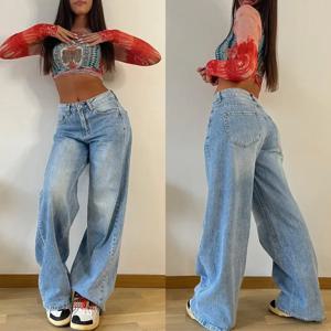 2024 헐렁한 청바지 여성 하이 웨스트 엄마 청바지 플레어 바지 데님 스트레이트 느슨한 가을 긴 streetwear 슬림 피트 바지 카프리