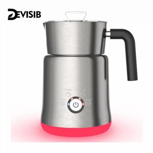 DEVISIB 4 in 1 다기능 우유 거품기, 라떼, 카푸치노, 커피, 초콜릿 만들기용, 전기 냉온, 주방 가전