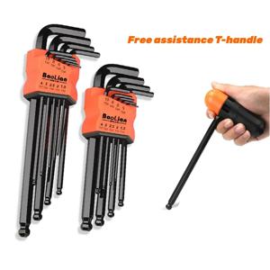 9Pcs 육각 렌치 세트 알렌 렌치 도구 사각 렌치 Torx 내부 육각형 긴 볼 엔드 L 키 1.5 - 10mm T 핸들 포함