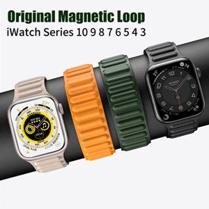 Apple Watch 밴드 용 가죽 링크 44mm 40mm 45mm 49mm 41mm 기존 마그네틱 루프 팔찌 iWatch 시리즈 8 3 SE 6 7 울트라 스트랩