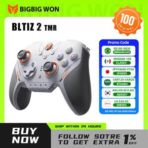 BIGBIGWON Blitz 2 TMR 스타 플래시 무선 블루투스 게임 패드 체성 감각 컨트롤러 2000HZ NS PC 스팀 게임 맞춤형