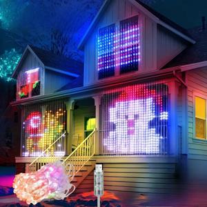 USB 스마트 커튼 조명 블루투스 앱 스트링 RGB DIY 조명 윈도우 커튼 침실 장식