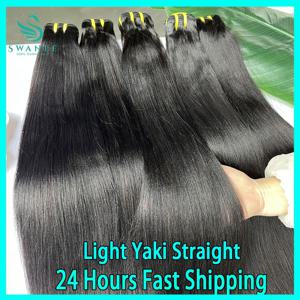 SWANEE Yaki 스트레이트 12A 베트남 100% 미가공 인모 익스텐션, 흑인 인모 직조 번들 살롱 공급 도매