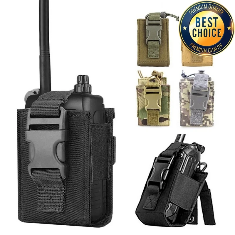 사냥 워키 토키 홀더 몰리 라디오 파우치 Airsoft 인터폰 보관 가방 소형 야외 하이킹 잡지 홀더 매거진 파우치