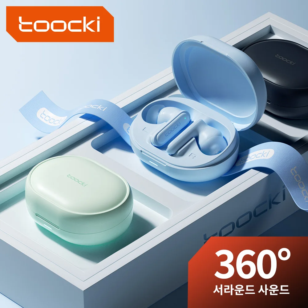 Toocki XA96 이어폰 Bluetooth 5.3 무선 헤드폰 고속 충전 터치 컨트롤 이어 버드 HiFi 스테레오 긴 배터리 스포츠 헤드셋
