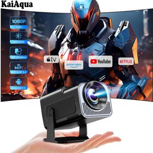 새로운 KaiAqua HY320 프로젝터 안드로이드 11 390ANSI HD 4K 네이티브 1080P 듀얼 Wifi6 BT5.0 시네마 레벨 휴대용 프로젝터 HY300 업그레이드