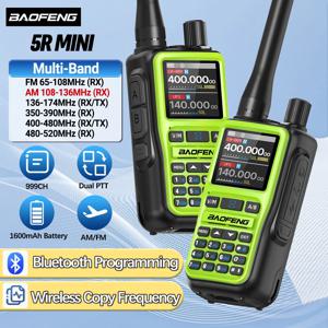 2PCS 바오펑 UV-5R 미니 무전기 NOAA 블루투스 프로그래밍 USB-C 충전 AM 무선 복사 주파수 풀밴드 FM 양방향