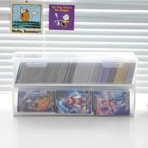 투명 플라스틱 보관함, 550개 이상의 게임 카드 수납 가능, PTCG/MTG 카드 보관용