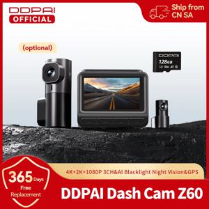 DDPAI Dash Cam Z60 3CH 지원 후면 및 내부 대시 캠(GPS 5GHz WiFi ADAS NightVISion 대시 카메라 24H 주차 모니터 포함)