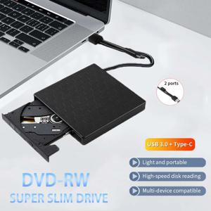 외장 DVD 드라이브 2 in 1 USB 3.0 Type-C 휴대용 DVD RW CD 라이터 드라이브 리더 플레이어 광학 드라이브 노트북 PC DVD 버너용