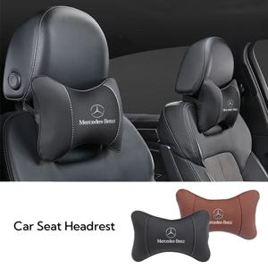 1PCS 자동차 좌석 머리 받침 자동 로고 목 베개 메르세데스 벤츠 AMG W203 W204 W205 W209 W210 W211 W212 W176