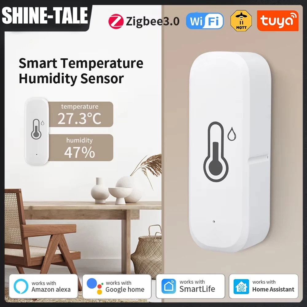 Tuya WiFi/Zigbee 온도 및 습도 센서 App 제어 실내 온도계 모니터 홈 오토메이션은 Alexa Google과 함께 작동합니다.