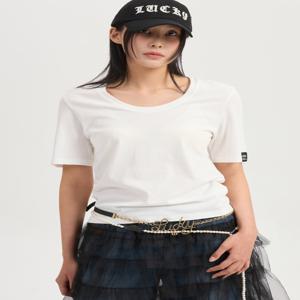 [럭키슈에뜨] 기본 U넥 티셔츠 LQTAM25400
