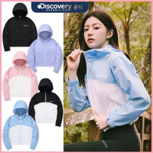디스커버리 [택가:159,000원] 여성 컬러블럭 크롭 바람막이 DWWJ96043
