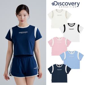 디스커버리 [택가:59,000원] 여성 애슬레저 크롭 반팔티셔츠 DWTR46041