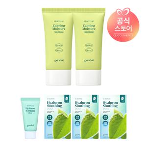 맑은 어성초 진정 수분 선크림 50ml x2 [사은]어성초수딩젤리마스크3매+어성초수딩크림10ml
