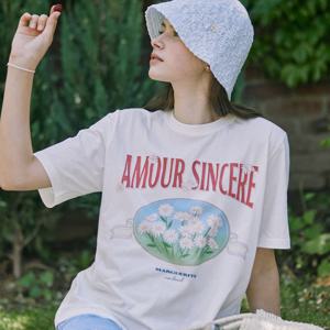 Vintage Marguerite Print T-shirt_Off White [N24HMTS002]