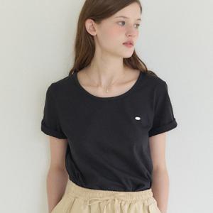 [아워호프] Logo Silky U-neck T-shirt - Black [H25SP2-TS12-BLA]