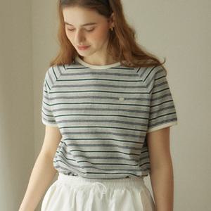[아워호프] Harry Stripe Raglan T-shirt - Melange Grey [H25SP2-TS31-MGR]