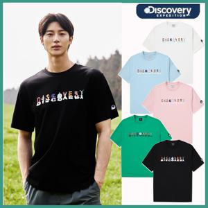 디스커버리 남여공용 메인크루변우석타이포그래픽반팔티셔츠 DXRS7C043-DXLN