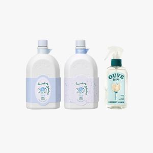 그리너리자스민 세탁세제 500mlx1개+섬유유연제 500mlx1개+드레스퍼퓸 200ml+메세지카드 1개(랜덤)