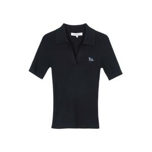 여성 베이비 폭스 패치 파인 립드 폴로 티셔츠 네이비 OW00201KT1091-P480