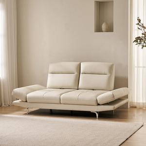 더퍼스트 스윙형 3인 천연면피 소가죽 소파(스툴제외)