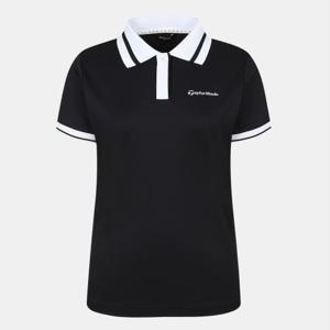 여성 배색 시보리 카라 반팔 티셔츠 TWTPN6241-199