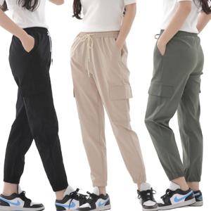 [하프클럽/로브 여성 여름 아이스 밴딩 카고 조거 팬츠 빅사이즈