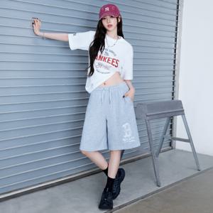 [공식] [카리나PICK] 베이직 빅로고 6부 반바지 BOS (Melange Grey)