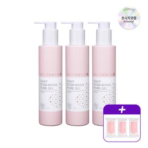 여성청결제 데일리 에코아워시 퓨어 젤 200ml*3+페미닌티슈 10매입x3개