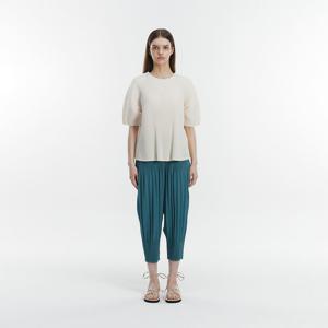 [무케] 몽플리쎄_여성 뉴배기핏 플리츠 팬츠 (블루) 주름옷 주름바지 플리츠바지