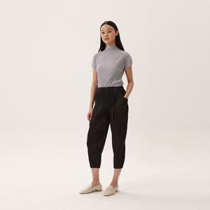 [무케] 몽플리쎄_여성 볼륨 배기핏 플리츠 턱바지 (블랙) 주름옷 주름바지 플리츠바지