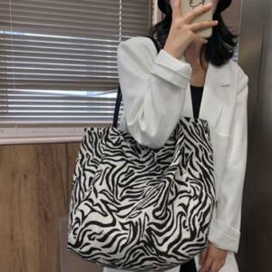 WS 여성 얼룩말 무늬 포인트 토트 숄더백1230