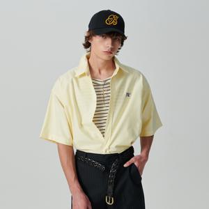 [최초가 89,000원] [COLLECTION LINE] NY 로고 디테일 옥스포드 반팔 셔츠 옐로우