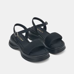 여성 합성피혁 샌들 굽 6CM G25013_BLACK