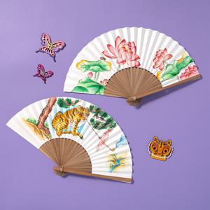 우리나라 민화 전통 부채 합죽선 고급형 여름 만들기