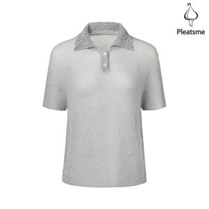 [최초가 159000원] 쉬폰 플리츠 셔츠 카라 티셔츠_PPTSM024053