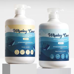 웨일리케어 올인원 키즈 약산성 대용량 바디워시 1000ml 베이비파우더향 프리지아향 어린이 아기 신생아 샴푸 어린이 선물