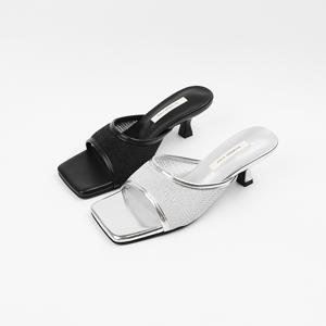신난다슈 여성 뮬 슬리퍼 샌들 힐 5cm 2종 망사 발편한 쿠션 토오픈 CA259162